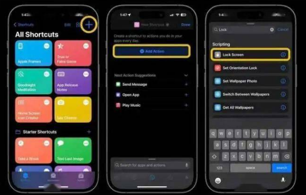 江边乡苹果14锁屏维修店分享iPhone14升级iOS16.4后如何创建锁屏快捷方式 